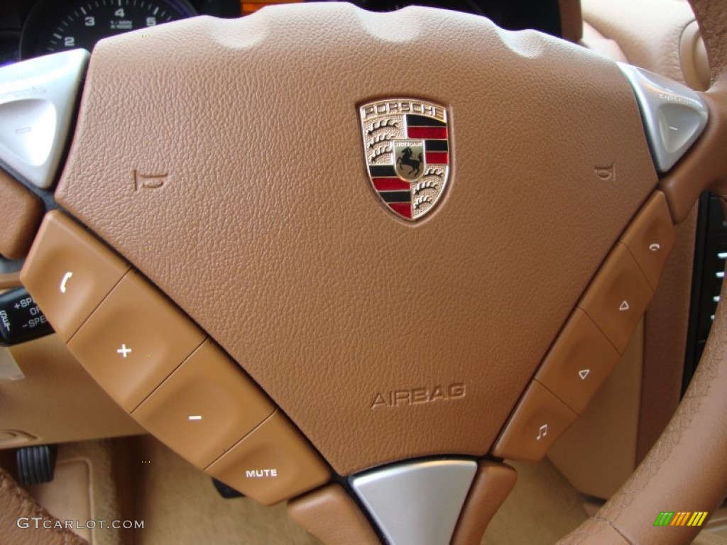 2009 Porsche Cayenne Tiptronic Havanna/Sand Beige Steering Wheel Photo #62681271