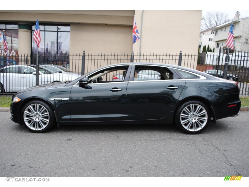 2011 XJ XJL Supercharged - Botanical Green Metallic / Cashew/Truffle photo #3