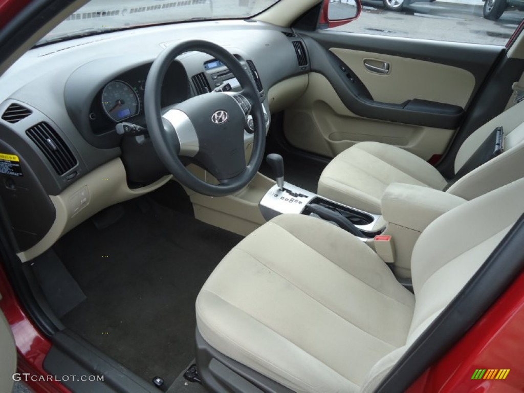 Beige Interior 2008 Hyundai Elantra GLS Sedan Photo #62683619