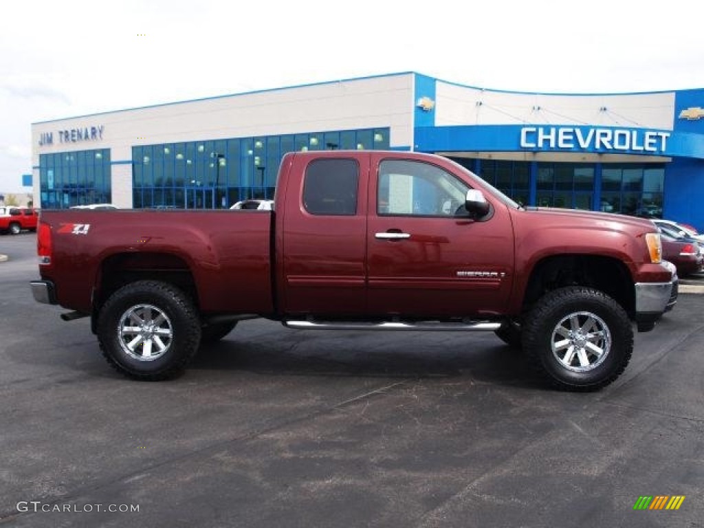 2009 Sierra 1500 SLE Extended Cab 4x4 - Dark Crimson Metallic / Ebony photo #1