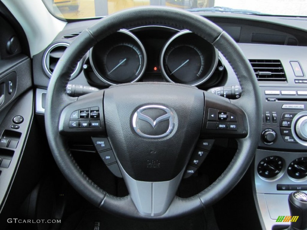 2011 Mazda MAZDA3 s Sport 5 Door Black Steering Wheel Photo #62686073