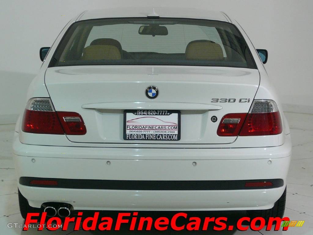 2005 3 Series 330i Coupe - Alpine White / Sand photo #6