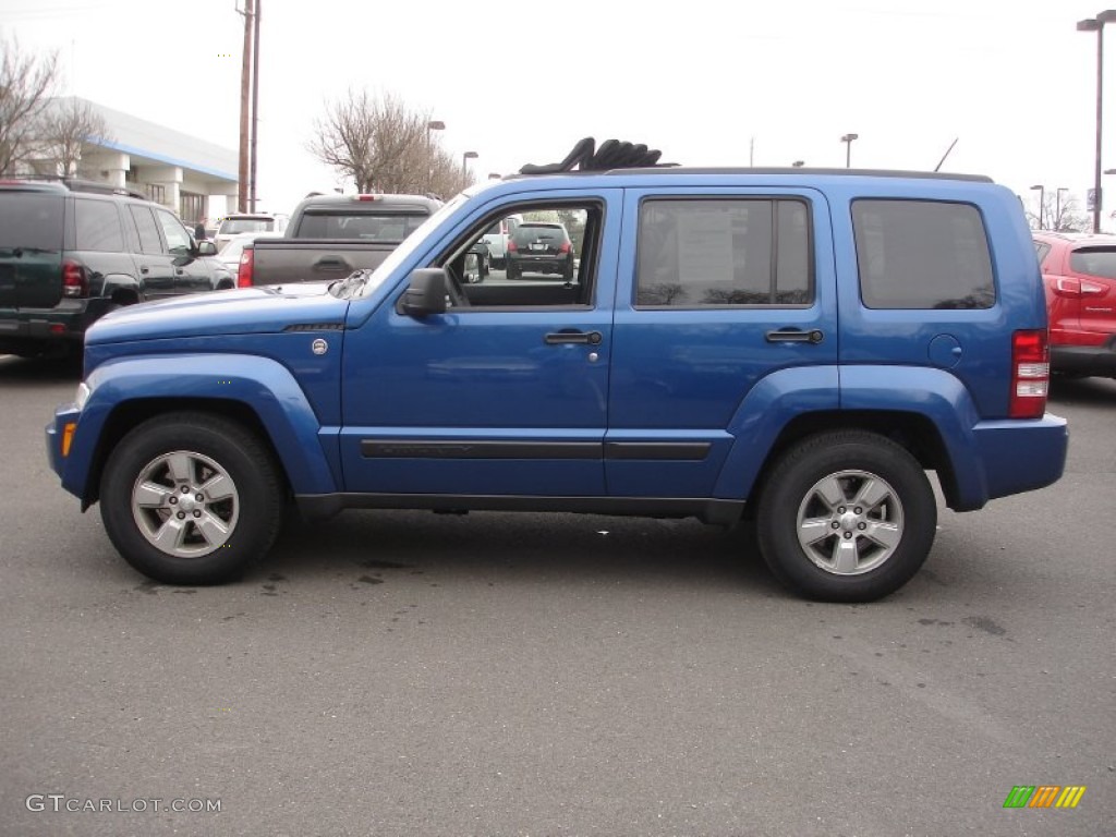 2009 Liberty Sport 4x4 - Deep Water Blue Pearl / Dark Slate Gray photo #9