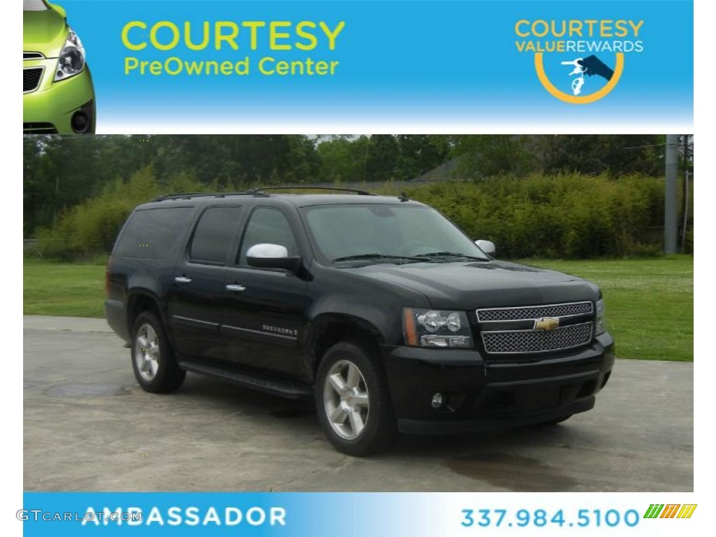 2008 Suburban 1500 LTZ - Black / Light Titanium/Dark Titanium photo #1