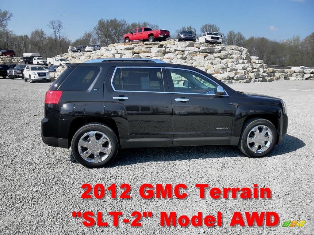2012 Terrain SLT AWD - Carbon Black Metallic / Jet Black photo #1