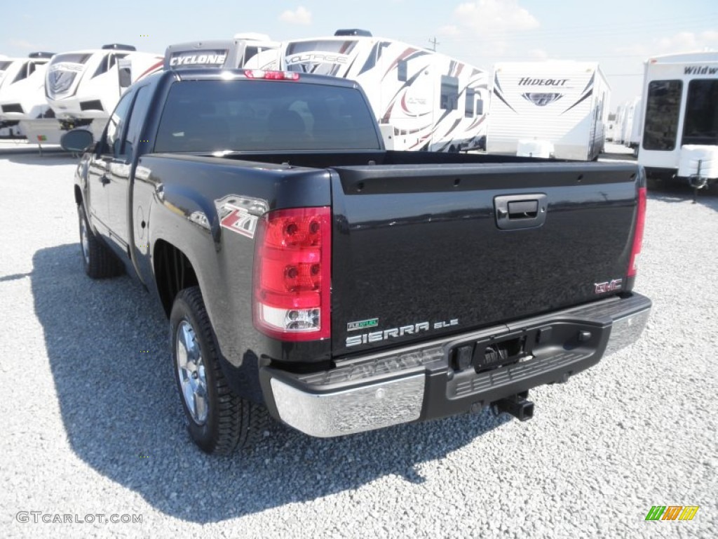 2012 Sierra 1500 SLE Extended Cab 4x4 - Carbon Black Metallic / Ebony photo #16