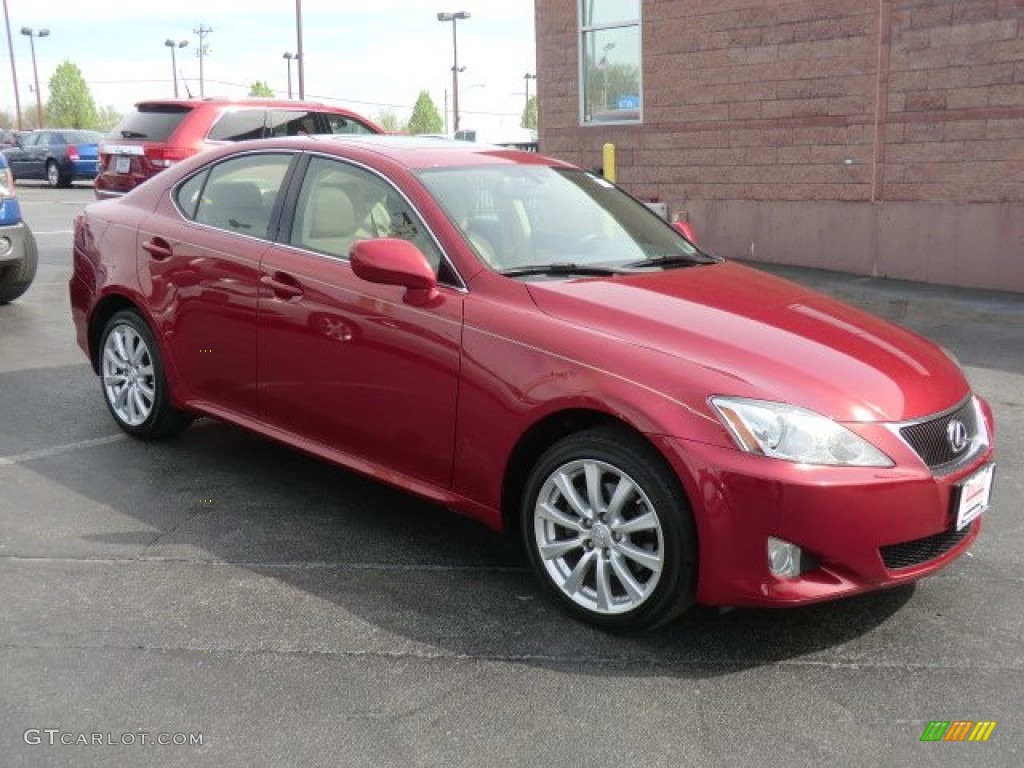 2008 IS 250 AWD - Matador Red Mica / Cashmere Beige photo #4