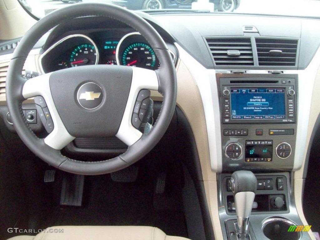 2012 Chevrolet Traverse LTZ AWD Cashmere/Ebony Dashboard Photo #62693822