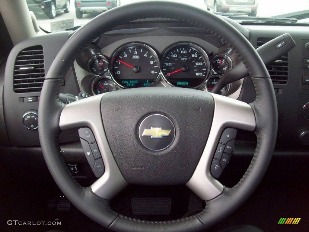 2012 Chevrolet Silverado 1500 LT Extended Cab 4x4 Ebony Steering Wheel Photo #62694770