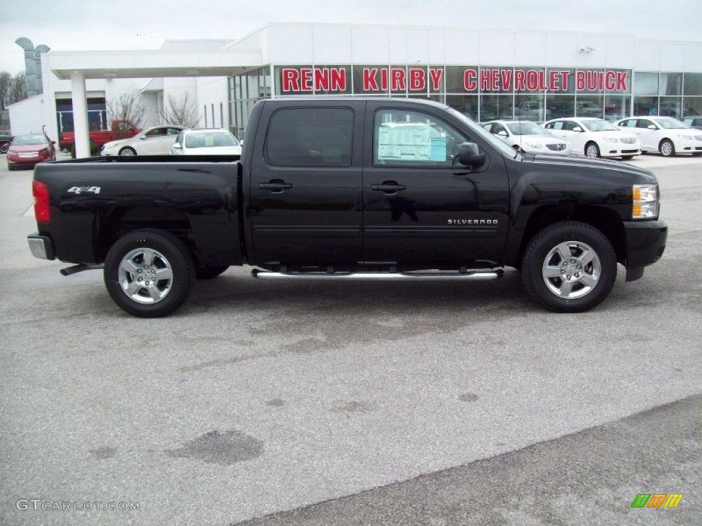 2012 Silverado 1500 LTZ Crew Cab 4x4 - Black / Light Titanium/Dark Titanium photo #3