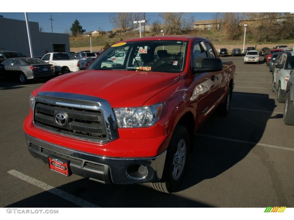 2010 Tundra Double Cab 4x4 - Radiant Red / Graphite Gray photo #3