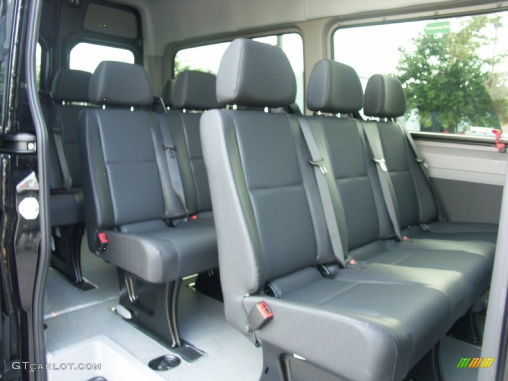 Black Leatherette Interior 2012 Mercedes-Benz Sprinter 2500 High Roof Passenger Van Photo #62699214