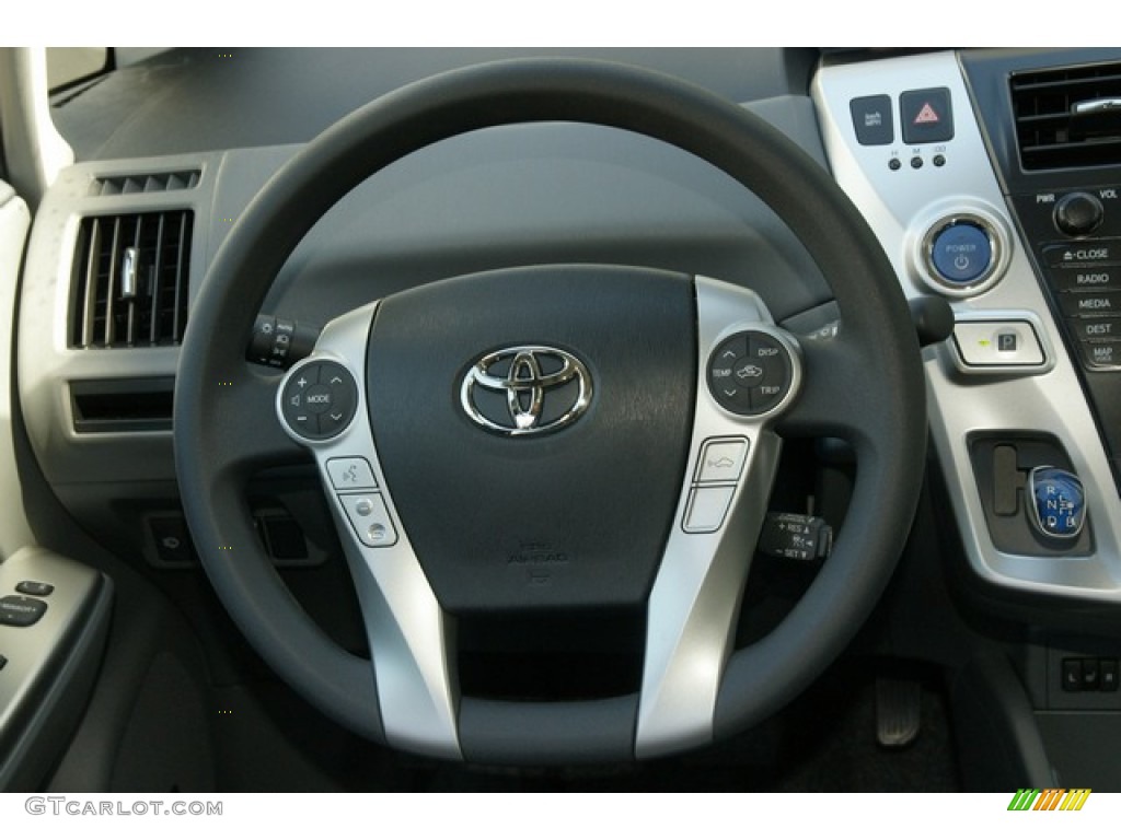 2012 Toyota Prius v Five Hybrid Dark Gray Steering Wheel Photo #62699249