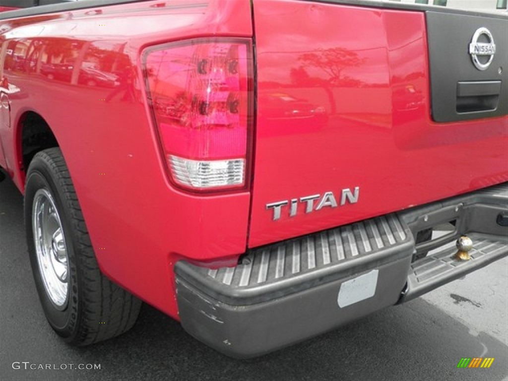 2008 Titan XE King Cab - Red Alert / Charcoal photo #8