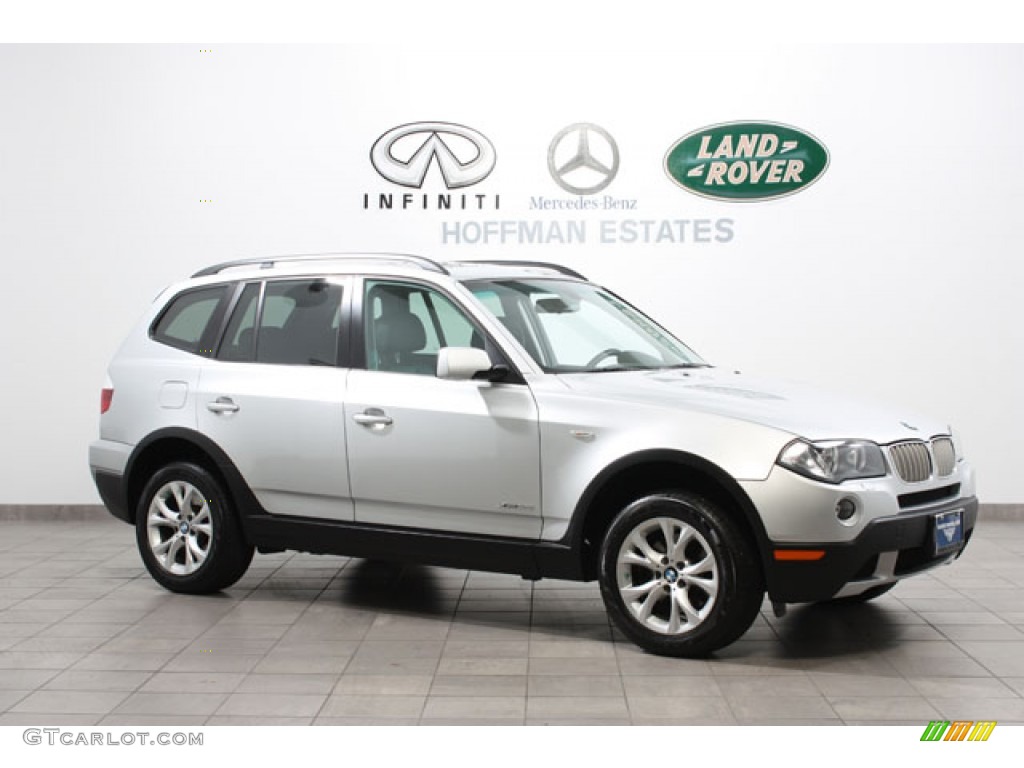 2009 X3 xDrive30i - Titanium Silver Metallic / Black photo #1