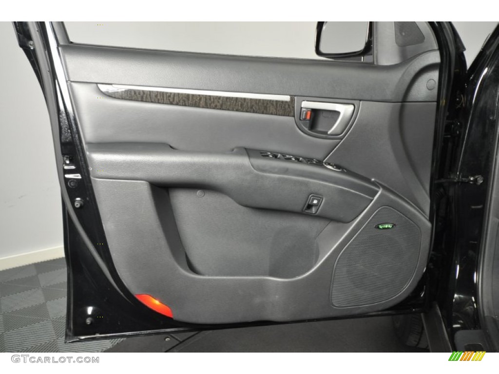 2008 Hyundai Santa Fe Limited 4WD Black Door Panel Photo #62703950