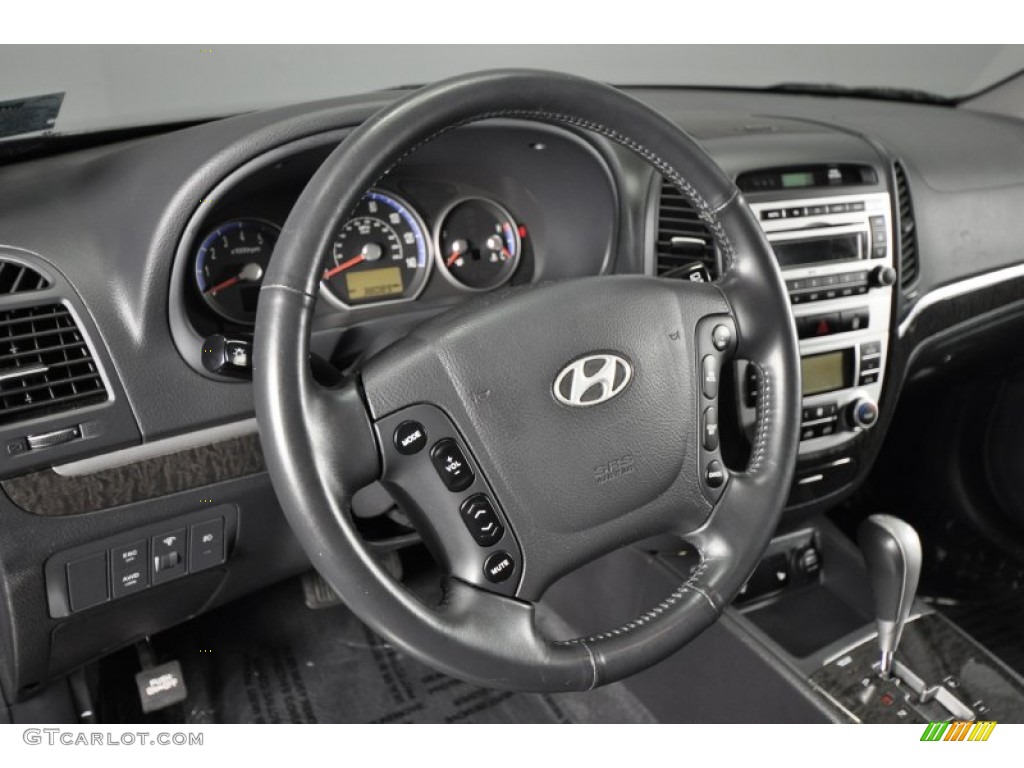 2008 Hyundai Santa Fe Limited 4WD Black Steering Wheel Photo #62704064