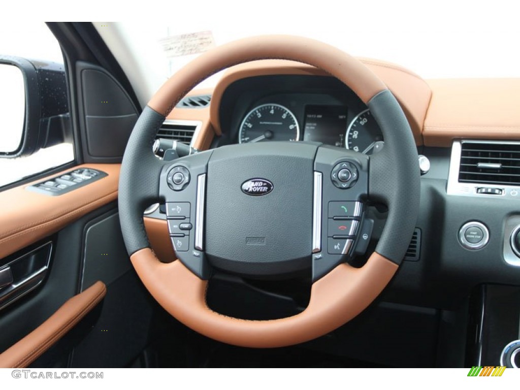 2012 Land Rover Range Rover Sport Autobiography Autobiography Ebony/Tan Steering Wheel Photo #62707272