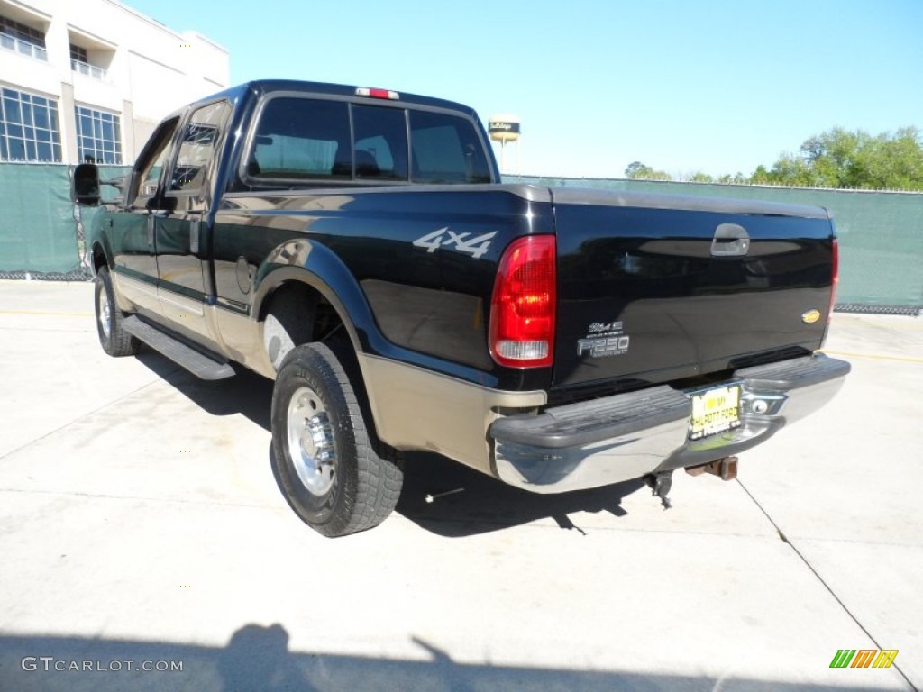 2000 F250 Super Duty Lariat Crew Cab 4x4 - Black / Medium Parchment photo #5