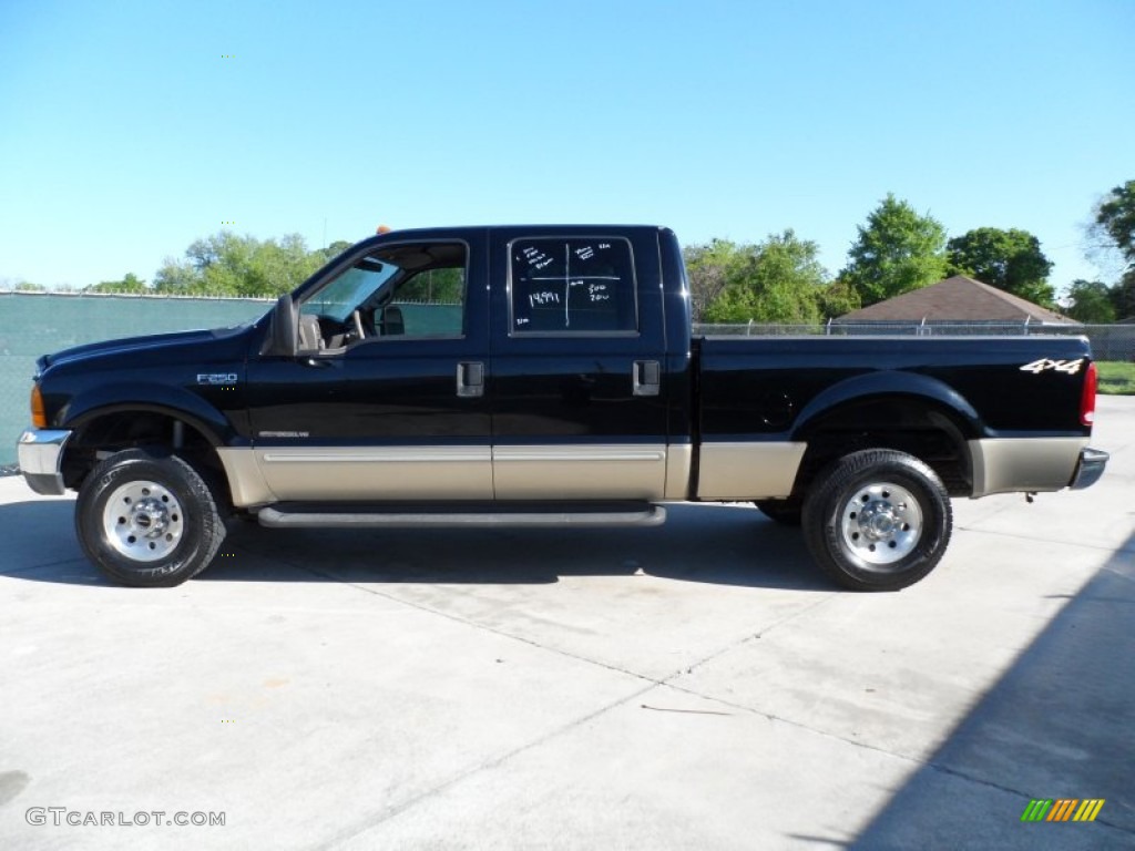 Black 2000 Ford F250 Super Duty Lariat Crew Cab 4x4 Exterior Photo #62707985