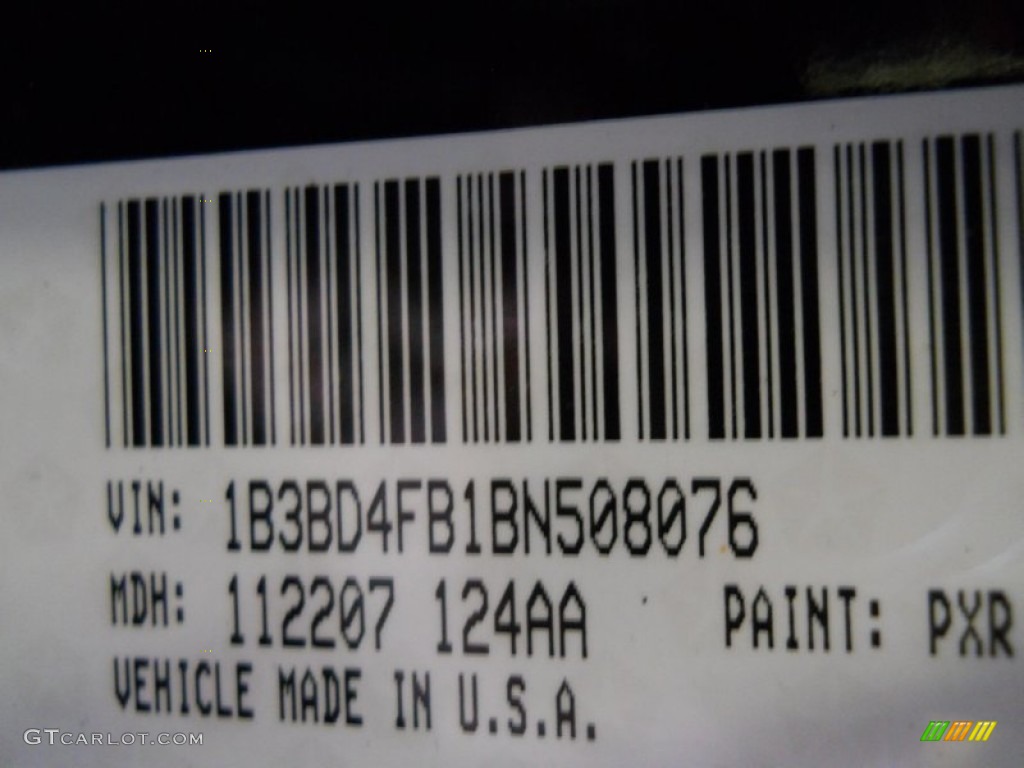 2011 Avenger Color Code PXR for Brilliant Black Crystal Pearl Photo #62709197
