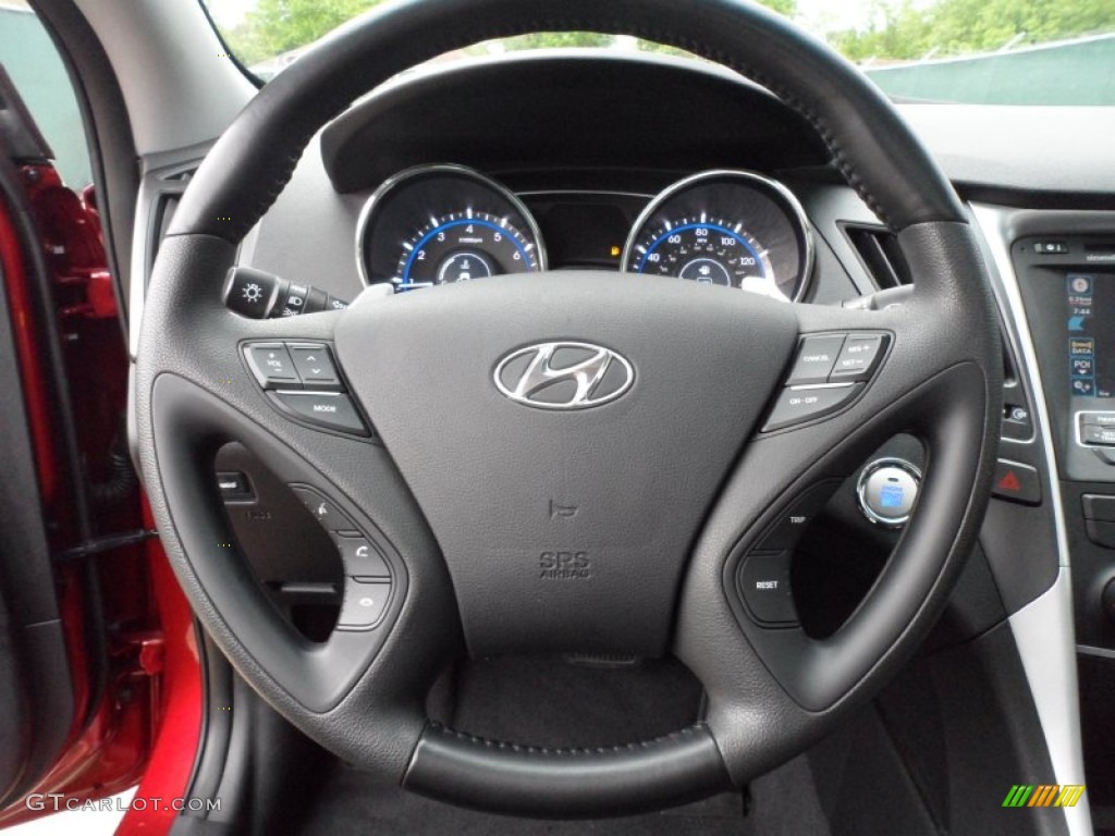 2011 Hyundai Sonata SE Black Steering Wheel Photo #62710763
