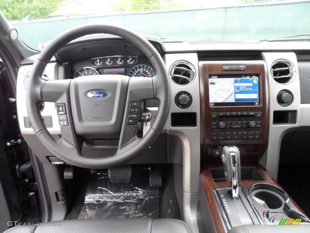 2012 Ford F150 Lariat SuperCrew 4x4 Black Dashboard Photo #62711987
