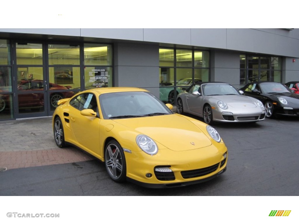 2007 911 Turbo Coupe - Speed Yellow / Black photo #2