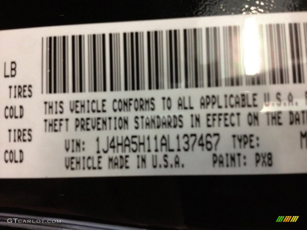 2010 Wrangler Unlimited Color Code PX8 for Black Photo #62716324