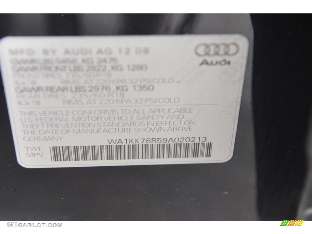 2009 Q5 3.2 Premium quattro - Deep Sea Blue Pearl Effect / Light Gray photo #9