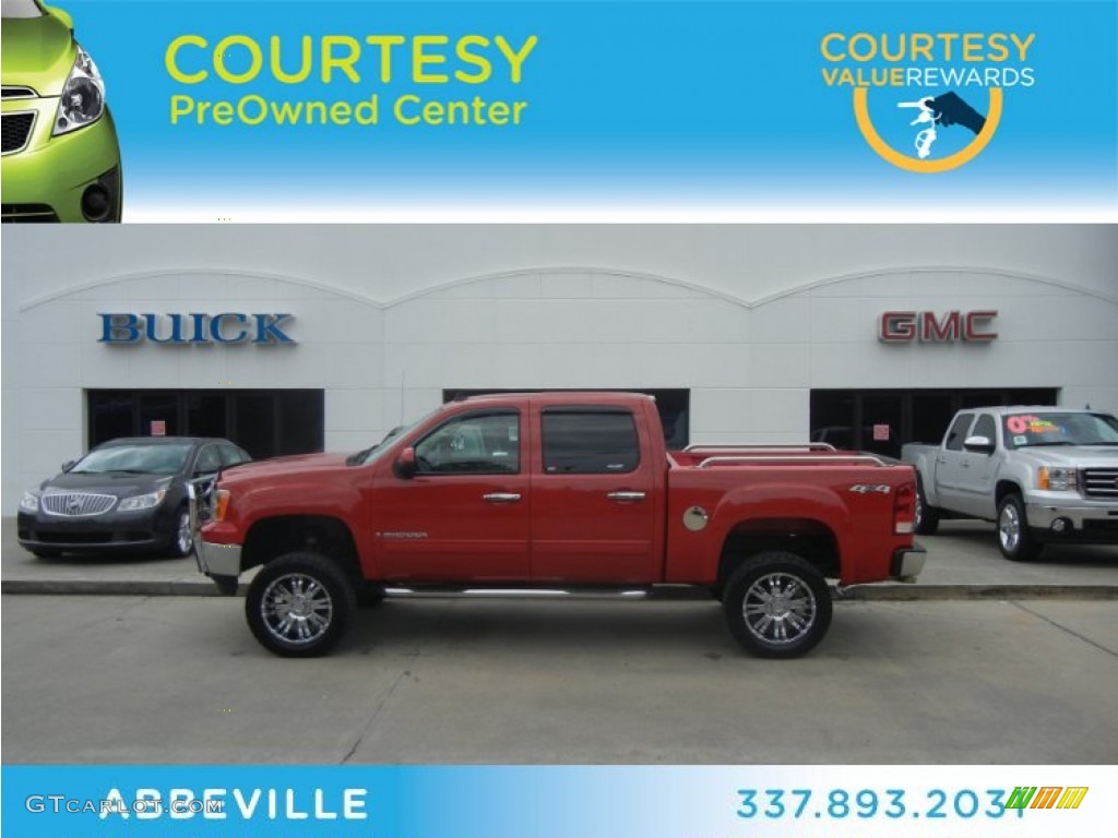 2008 Sierra 1500 SLT Crew Cab 4x4 - Fire Red / Light Titanium photo #1