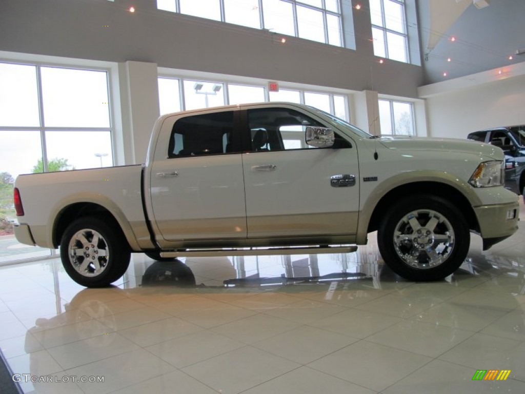 2012 Ram 1500 Laramie Longhorn Crew Cab - Bright White / Light Pebble Beige/Bark Brown photo #2