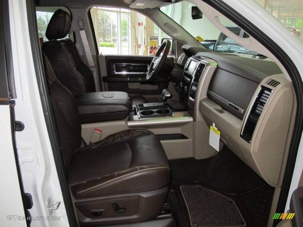 2012 Ram 1500 Laramie Longhorn Crew Cab - Bright White / Light Pebble Beige/Bark Brown photo #7