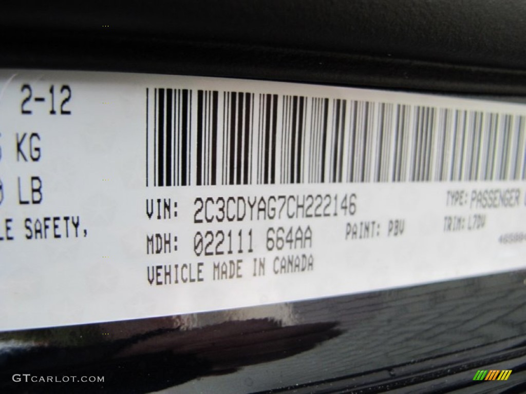 2012 Challenger Color Code PBV for Blackberry Pearl Photo #62723905