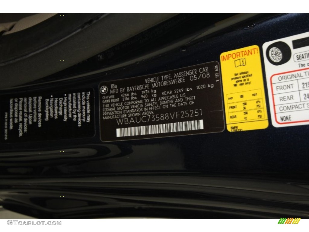 2008 1 Series 135i Coupe - Monaco Blue Metallic / Taupe photo #10