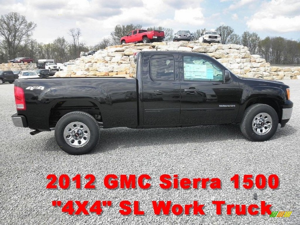 2012 Sierra 1500 SL Extended Cab 4x4 - Onyx Black / Dark Titanium photo #1