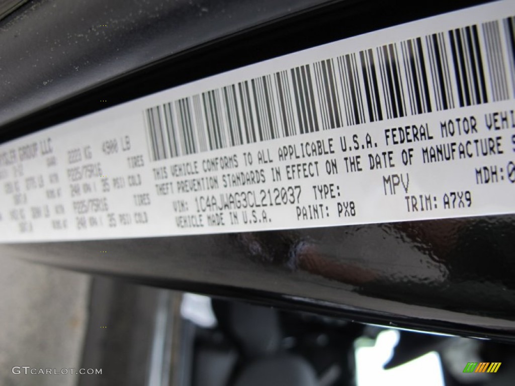 2012 Wrangler Color Code PX8 for Black Photo #62725632