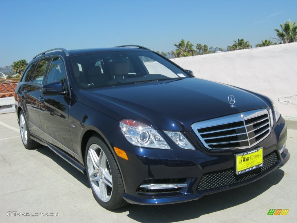 2012 E 350 4Matic Wagon - Capri Blue Metallic / Almond/Black photo #1