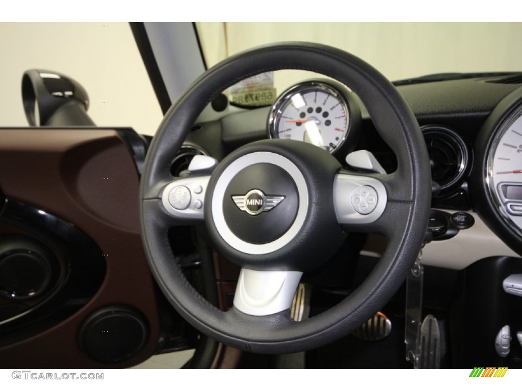 2009 Mini Cooper S Clubman Lounge Hot Chocolate Leather Steering Wheel Photo #62728012