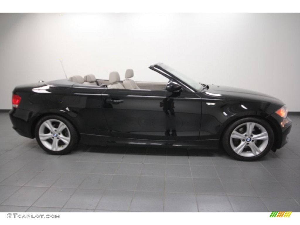 2008 1 Series 128i Convertible - Jet Black / Taupe photo #7