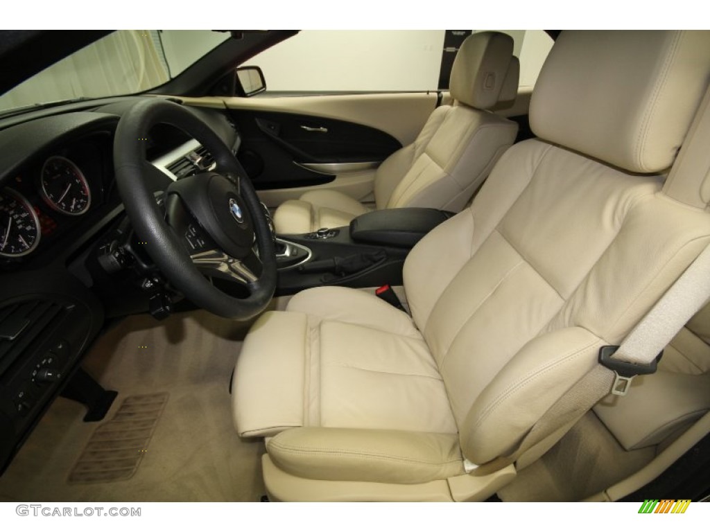 Cream Beige Dakota Leather Interior 2009 BMW 6 Series 650i Convertible Photo #62728465