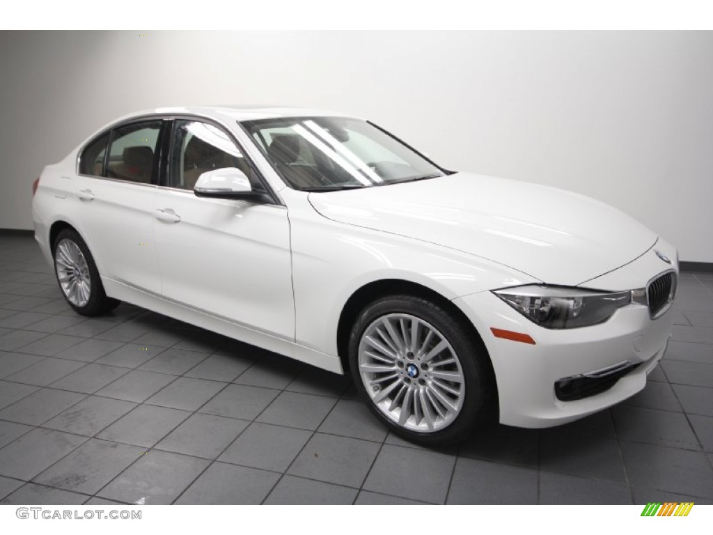 2012 3 Series 328i Sedan - Alpine White / Saddle Brown photo #1