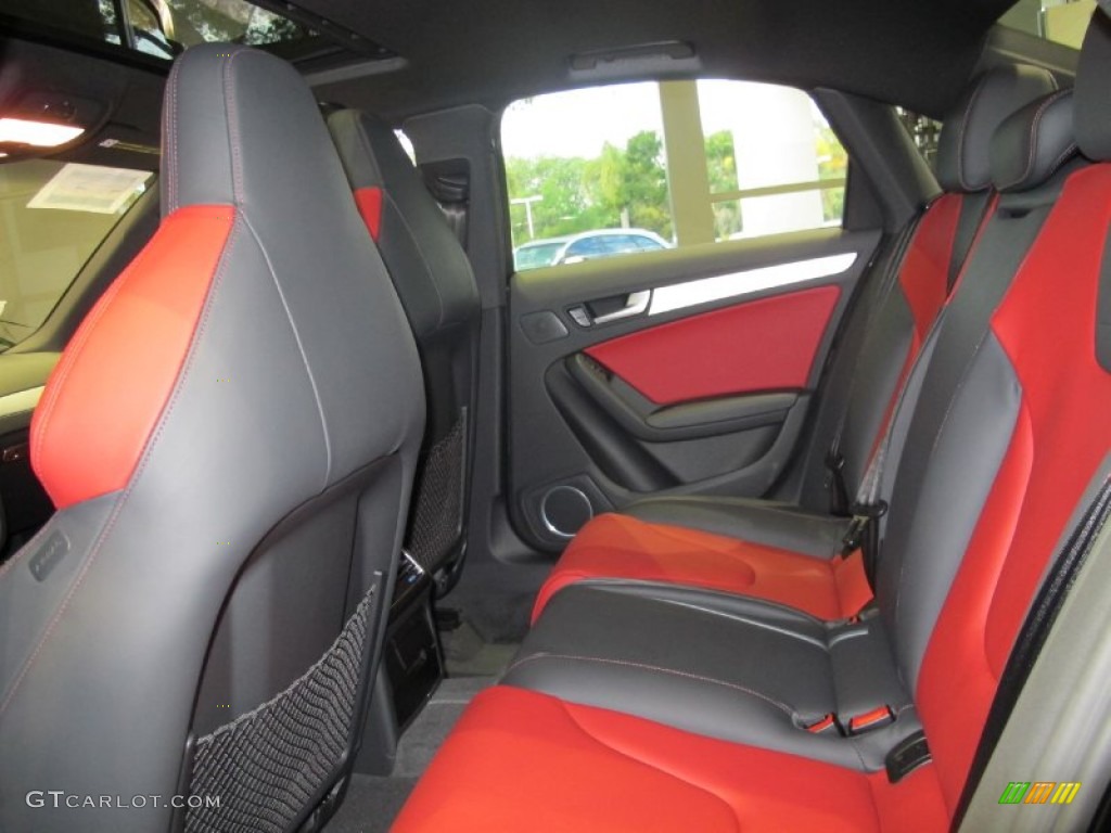 Black/Magma Red Interior 2012 Audi S4 3.0T quattro Sedan Photo #62733691