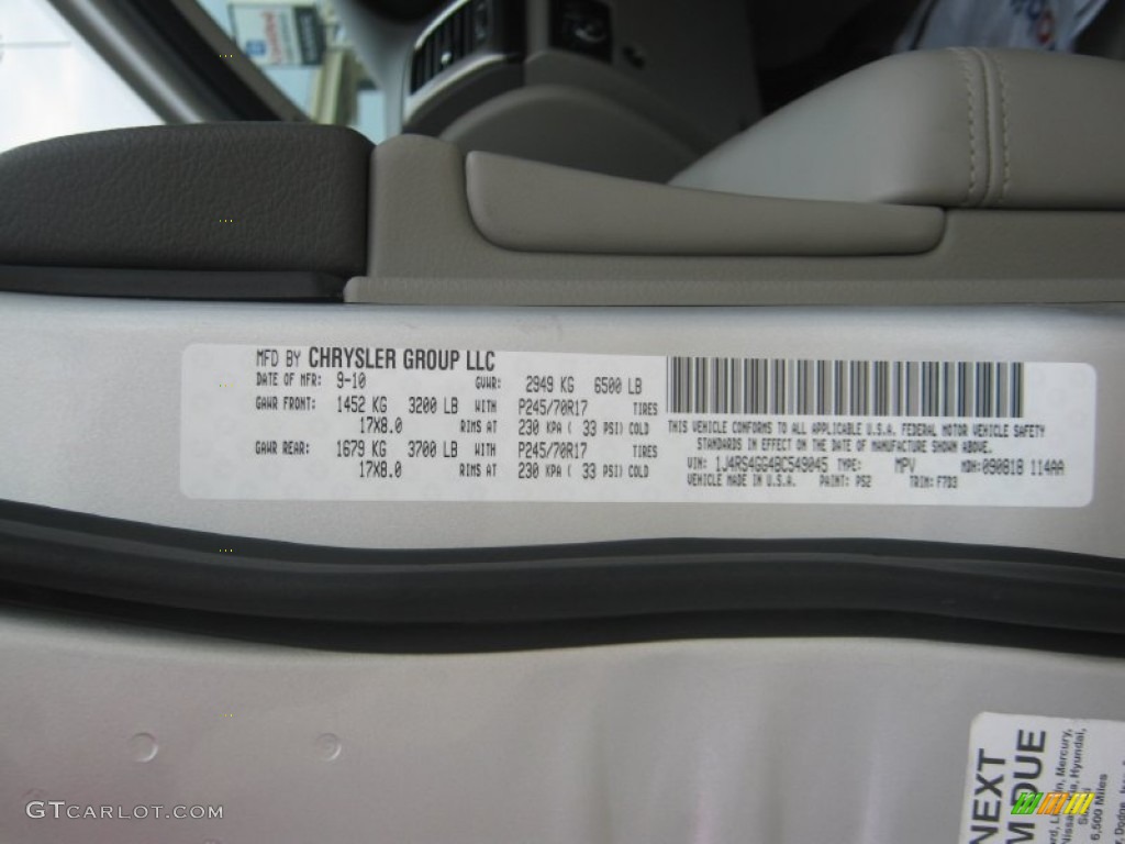 2011 Grand Cherokee Color Code PS2 for Bright Silver Metallic Photo #62735977