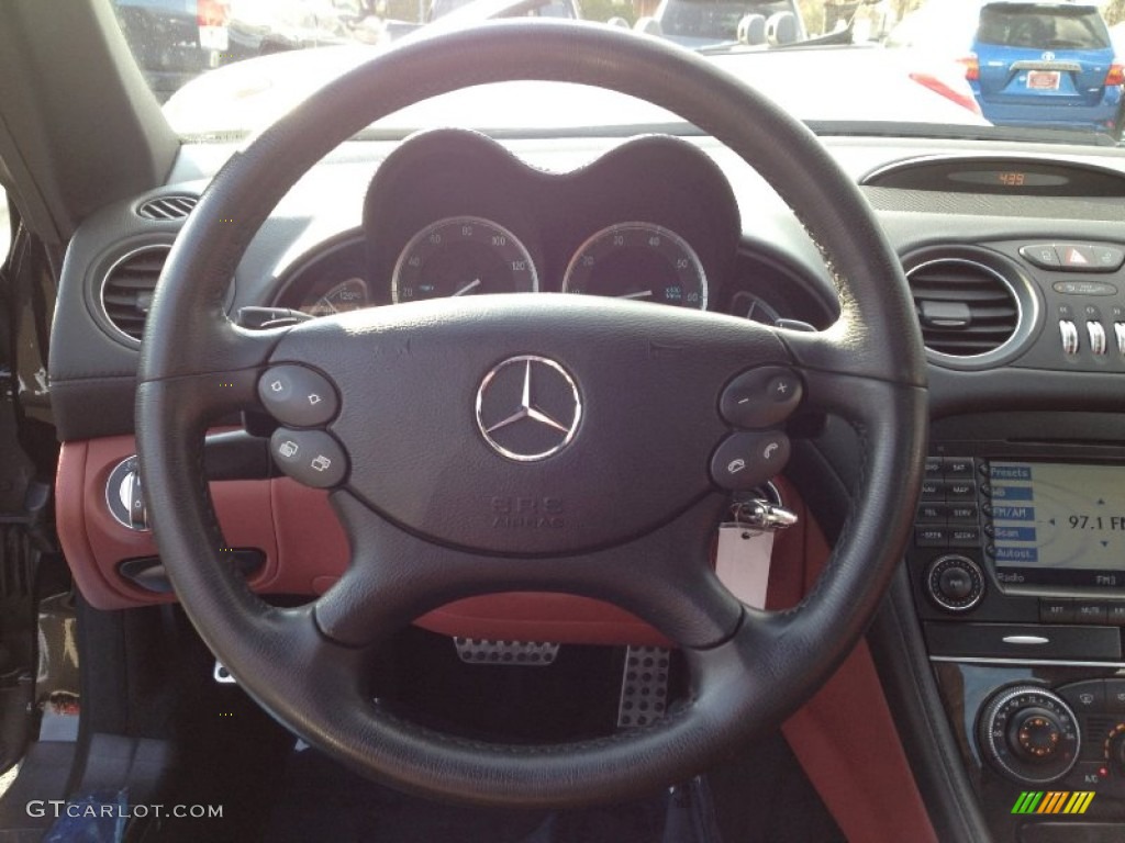 2007 Mercedes-Benz SL 550 Roadster Red Steering Wheel Photo #62737890