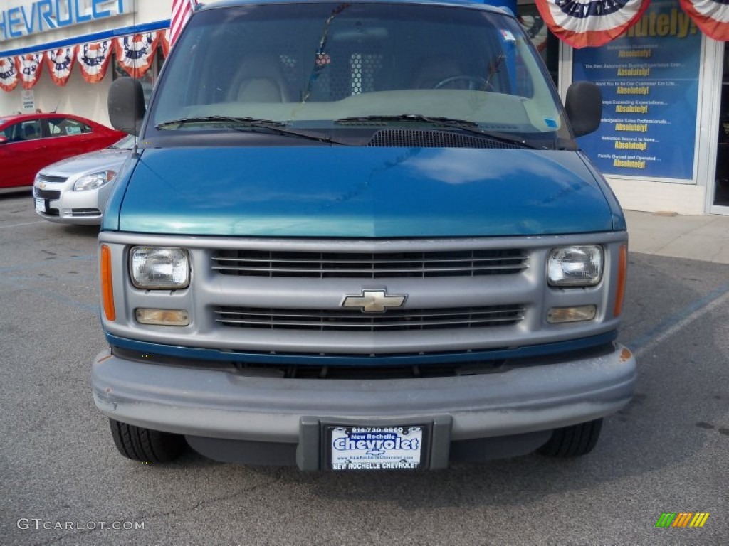 1999 Express 3500 Commercial Van - Medium Blue/Green Metallic / Neutral photo #1