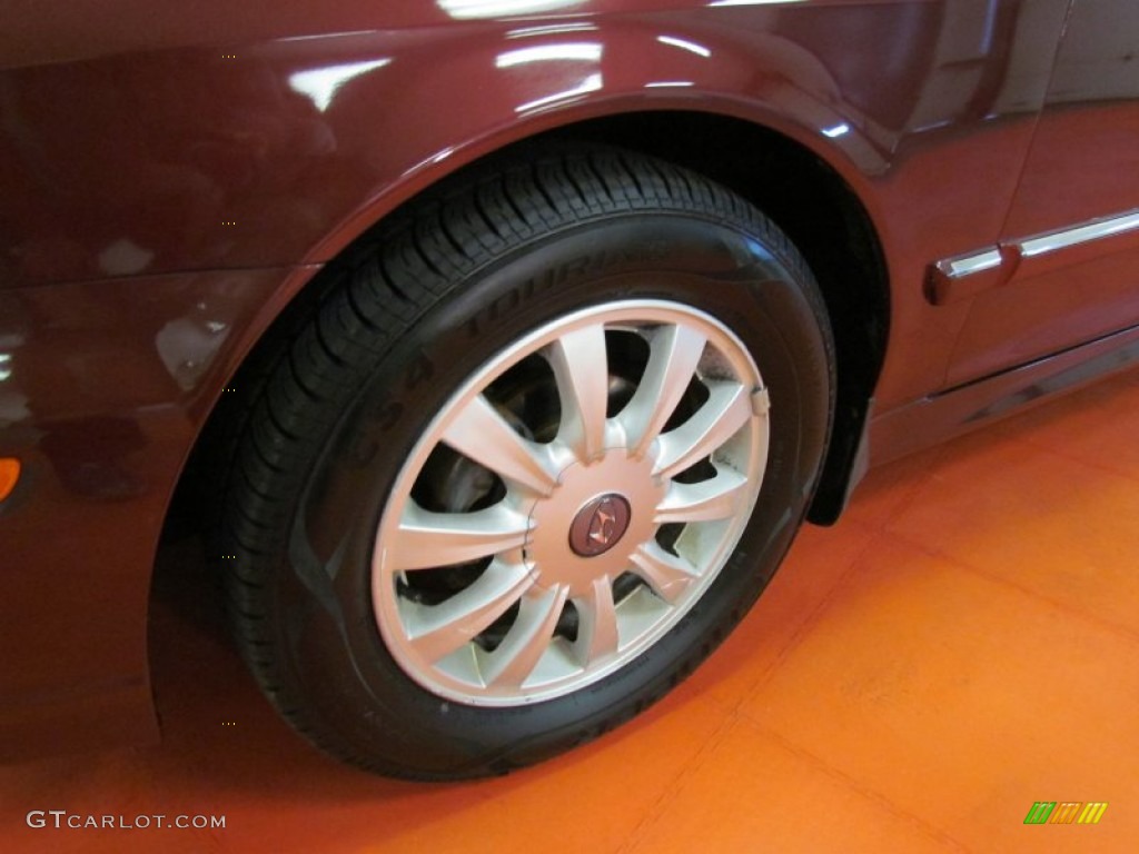 2002 Sonata GLS V6 - Ruby Red / Beige photo #3