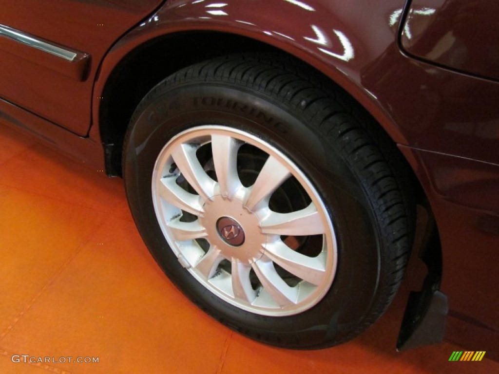2002 Sonata GLS V6 - Ruby Red / Beige photo #5