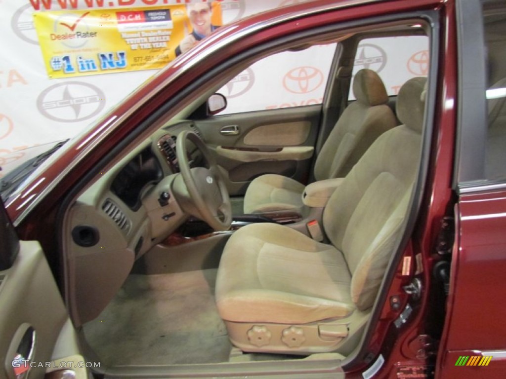 2002 Sonata GLS V6 - Ruby Red / Beige photo #14