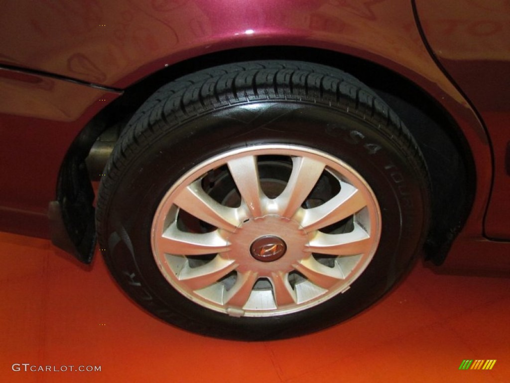 2002 Sonata GLS V6 - Ruby Red / Beige photo #20